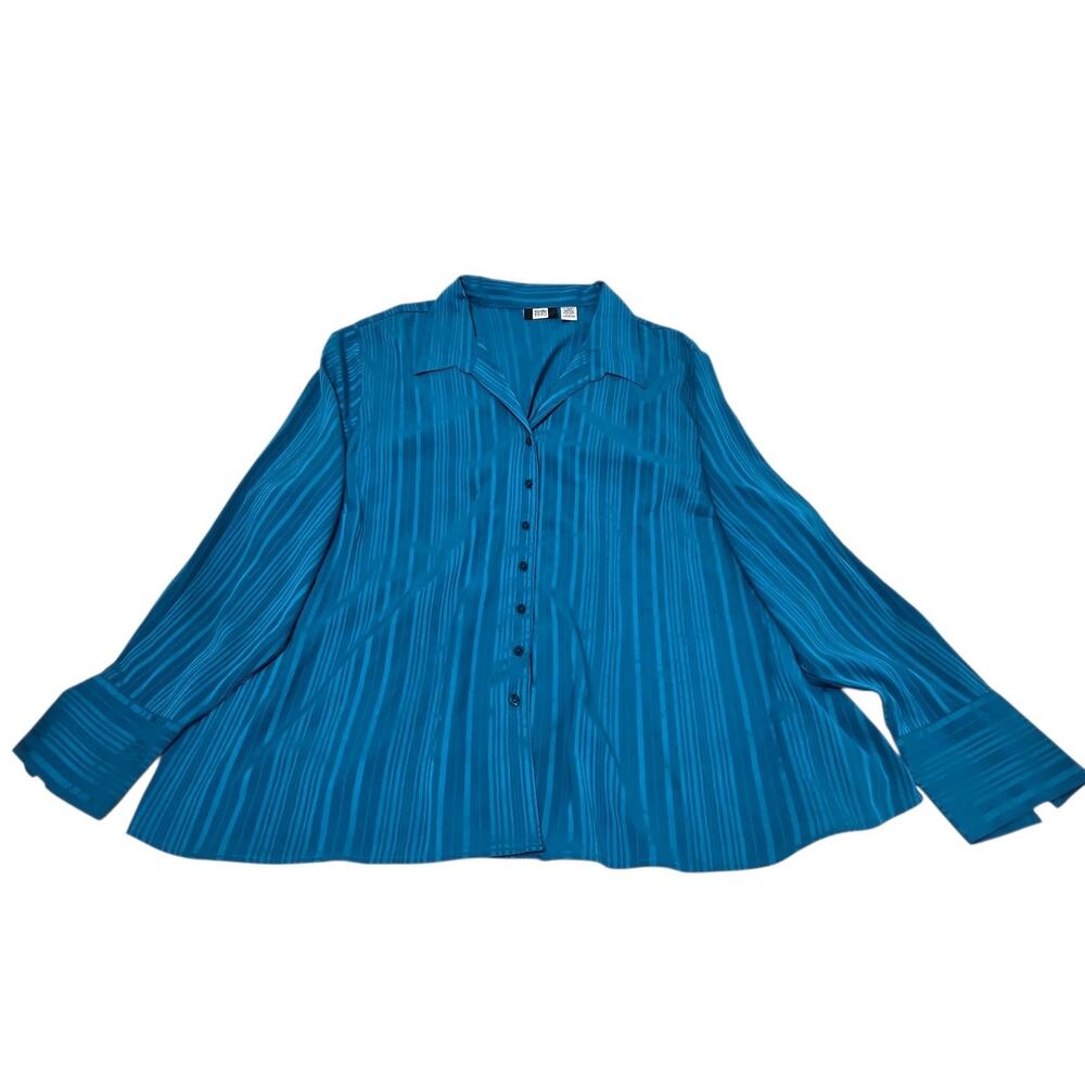 Studio 1940 Women's Button Down Blouse Shirt 30/32W Blue